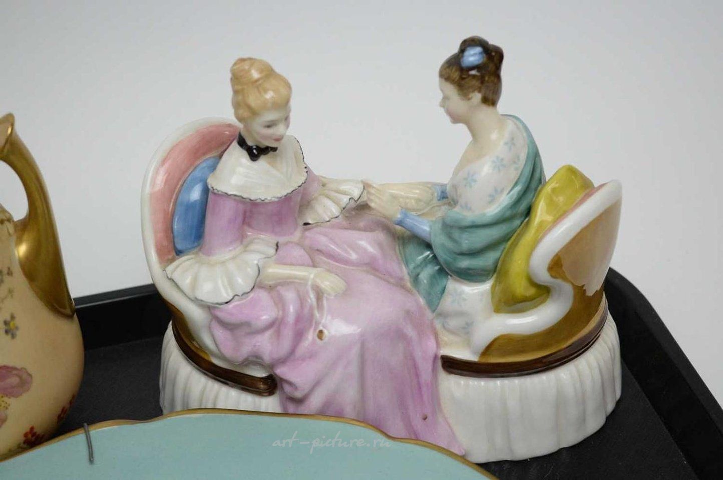 Royal Vienna Porcelain , Two Royal Worcester blush ivory items