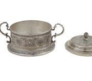 Античный персидский набор из шести серебряных держателей для чайных стаканчиков