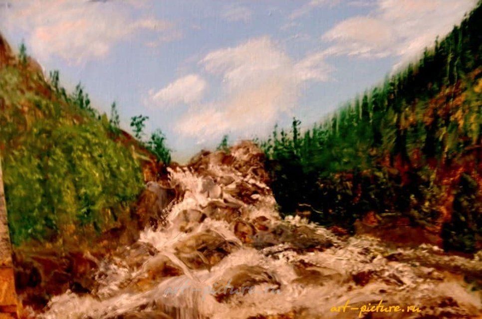 KBR mountain river oil canvas DVP