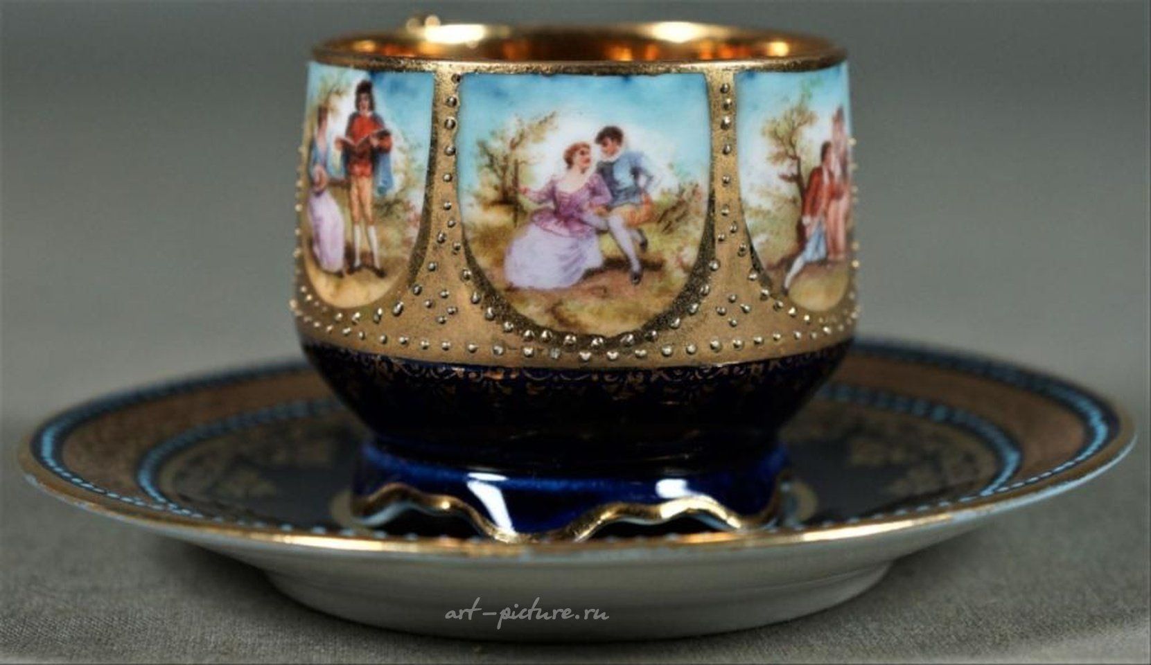 Royal Vienna Porcelain , Royal Vienna Cup And Saucer Demitasse