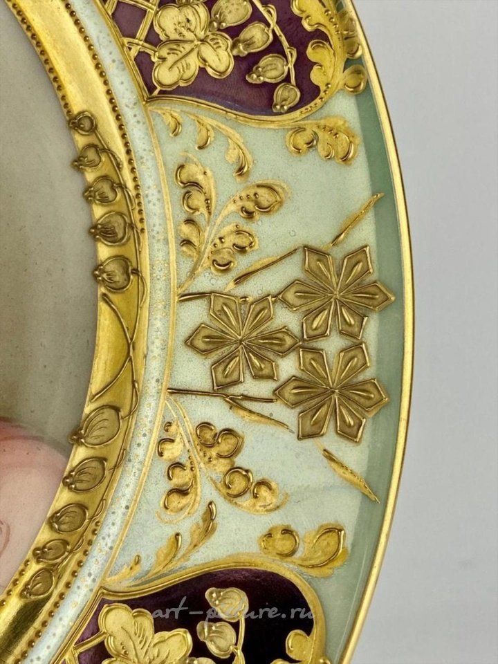 Royal Vienna , Фарфоровая тарелка. Подпись Вагнер, диаметр 10 дюймов