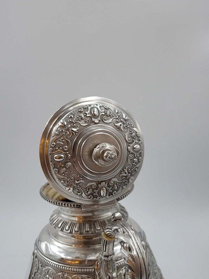 Русское серебро , Русский серебряный чайный сервиз 19 века, 84 пробы