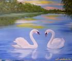 Статуэтка Swan lake oil, canvas on…