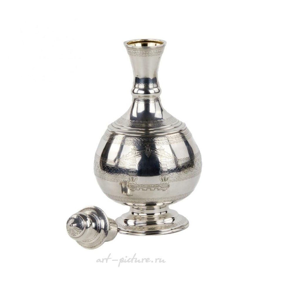 Русское серебро , Элегантный серебряный водочный набор в неорусском стиле