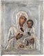 A SMALL ICON SHOWING THE TIKHVINSKAYA MOTHER OF GOD WITH