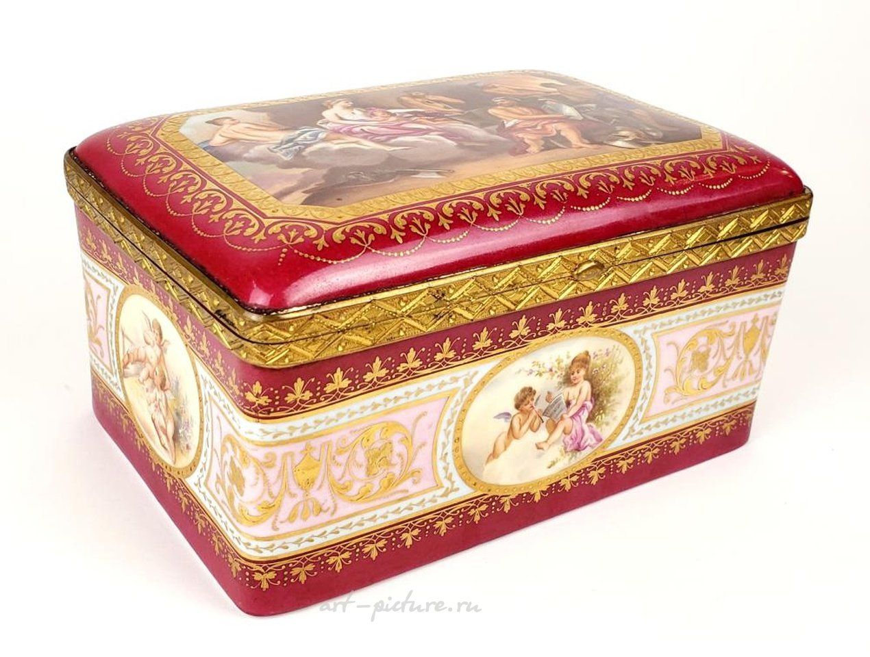 Royal Vienna Porcelain , 19th C. Royal Vienna Jewelry Box