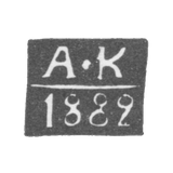 Claymo of an unknown probe, the initials of A-K, 1882.