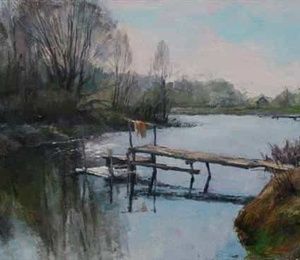 Spring.Bridges.Canvas, oil.30 x 70 cm
