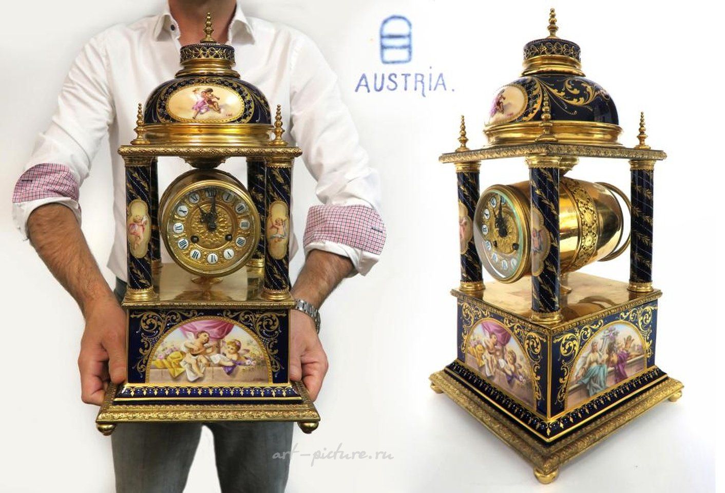 Royal Vienna Porcelain , A LARGE 19TH C. AUSTRIAN ROYAL VIENNA CLOCK