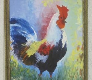 Rooster canvas, butter, mastikhin