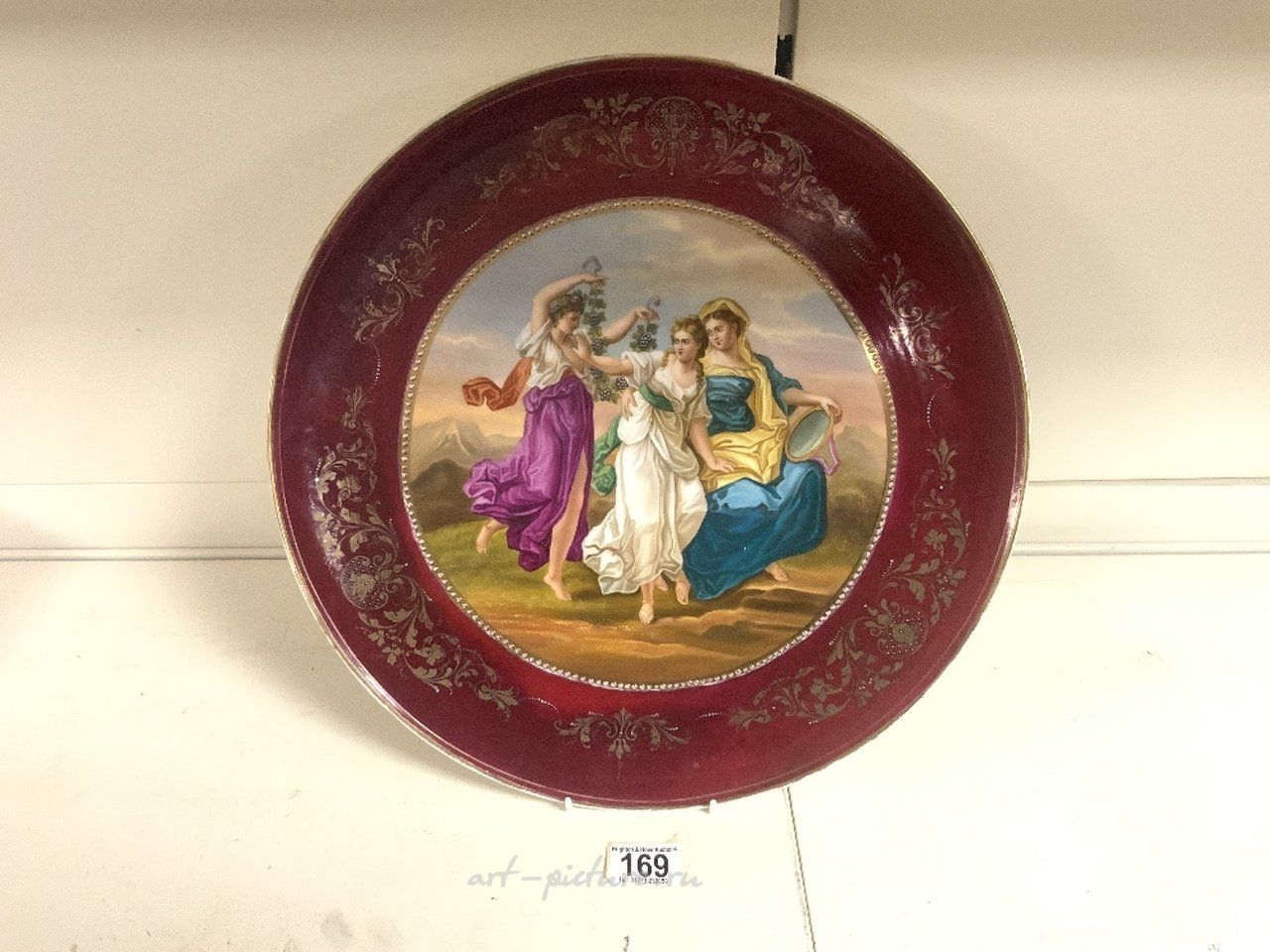 Royal Vienna Porcelain , VIENNA PORCELAIN WALL PLATE DECORATED WITH MAIDENS AND PUTTI...