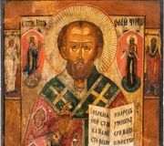 Икона святого Николая Мирликийского, русская...