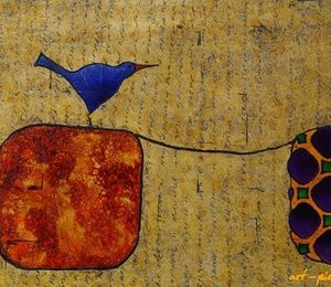 No. 69 canvas, gold, acrylic, varnishes, mixed technology