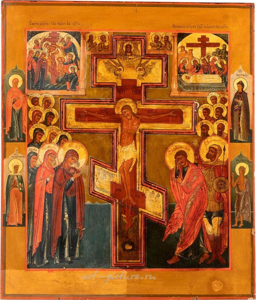 Русское серебро , Большая икона с изображением распятия Христа и снятия с креста