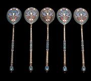 Imperial Russian collection of five nearly matching pairs...