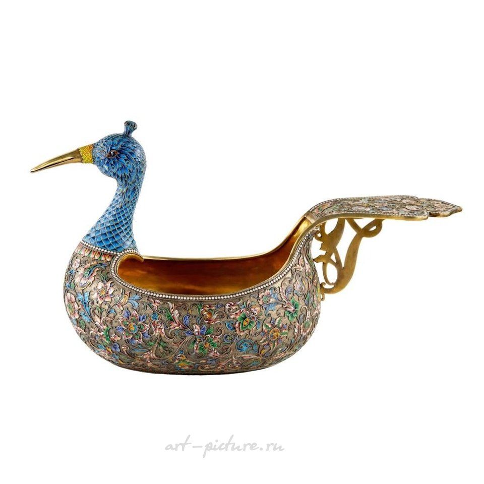Русское серебро , Впечатляющий серебряный ковш Бекас