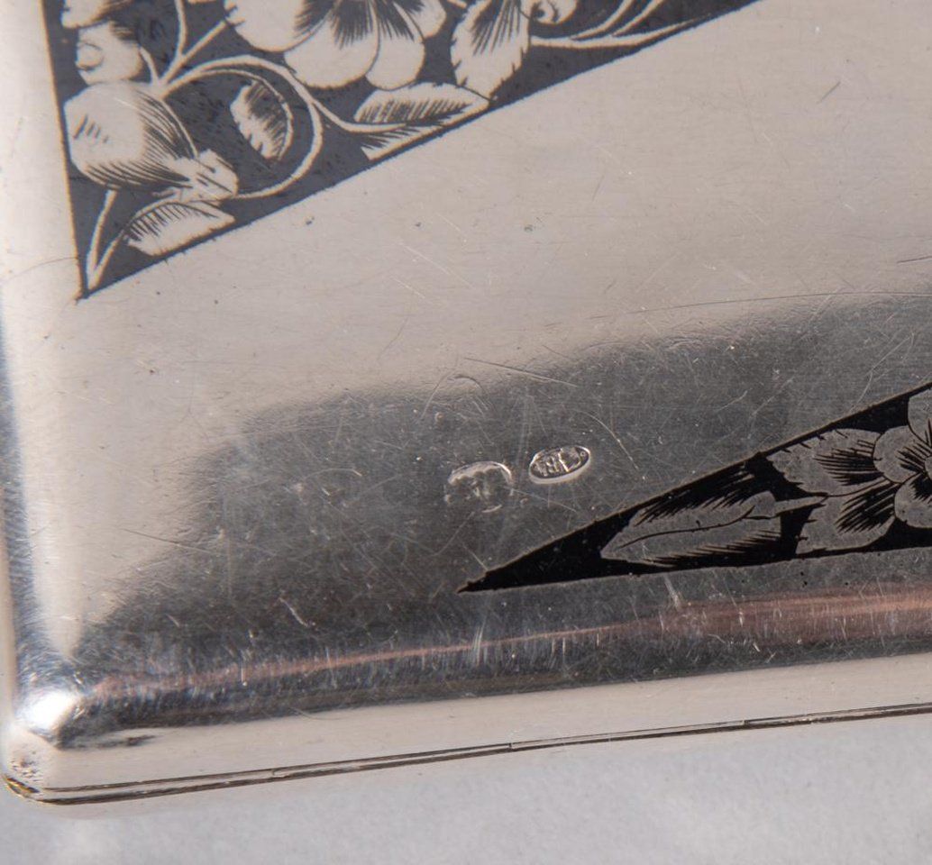 Русское серебро , Антикварная русская серебряная сумочка в стиле арт-нуво
