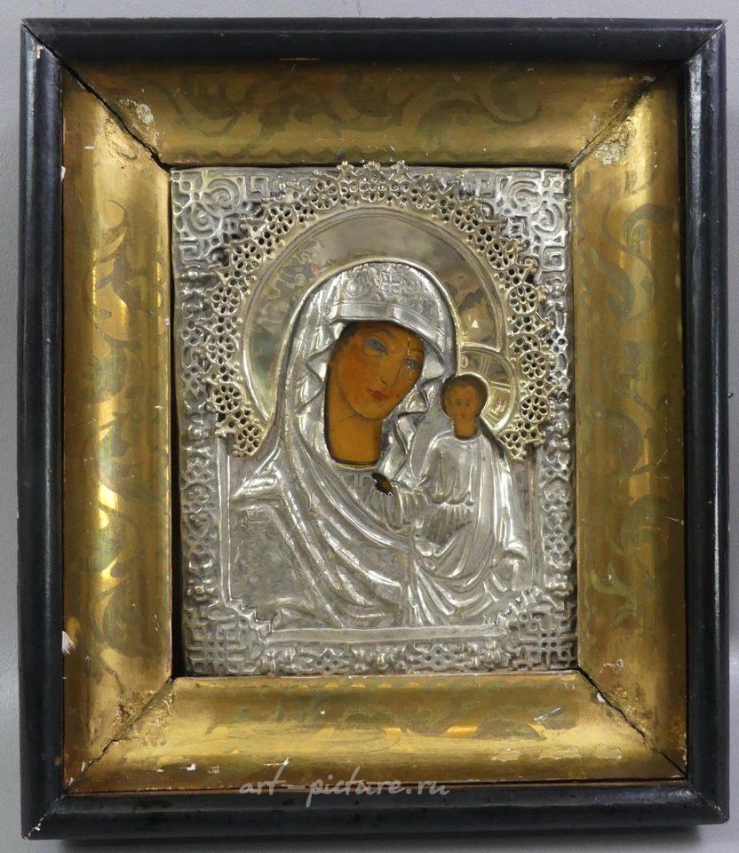 Русское серебро , Икона Мадонна в старинной раме