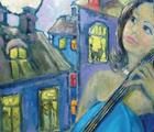 Статуэтка Blue cello canvas, oil