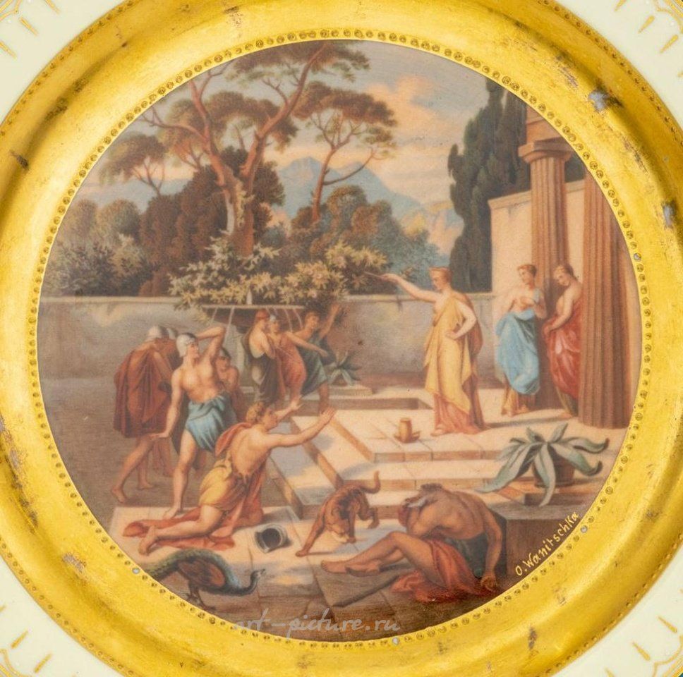 Royal Vienna Porcelain , "Odysseus & Telemachos" Porcelain Cabinet Plate