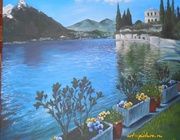 Italy Lake Acryl, canvas