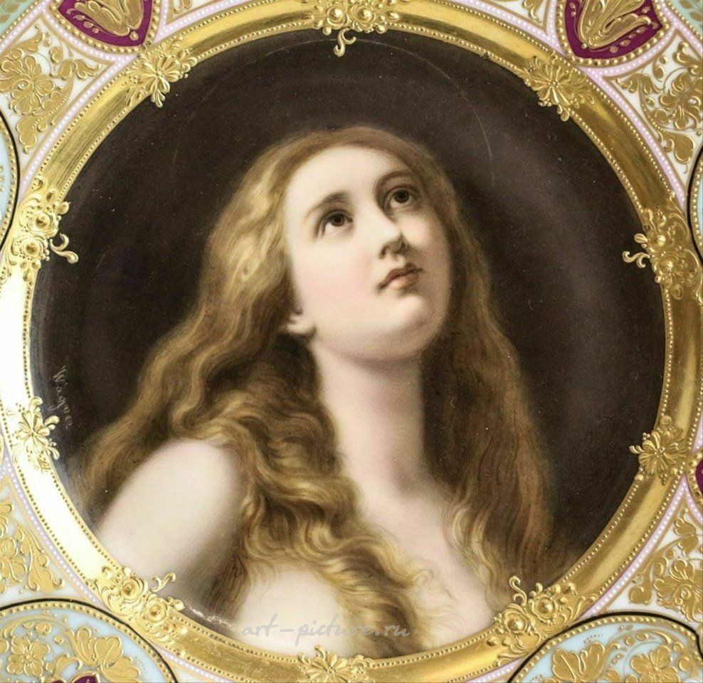 Royal Vienna Porcelain , Royal Vienna Cabinet Plate of a Beauty, Wagner