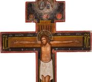 Russian Crucifix, mid-19th century. Tempera on wood. Height: