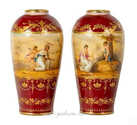 Royal Vienna Porcelain, Sevres French Porcelain Neoclassical Figural Vase