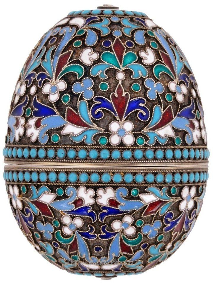 俄罗斯银 , 俄罗斯镀金银蛋上的彩釉复活节蛋