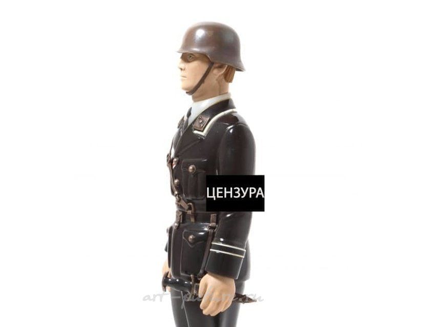 Author's sculpture made of stone "German Officer of World War II." Gemstones, details of the equipment - silver.