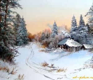 Winter oil, canvas