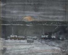 Ночные огни. Акварель. 80 х 60 см