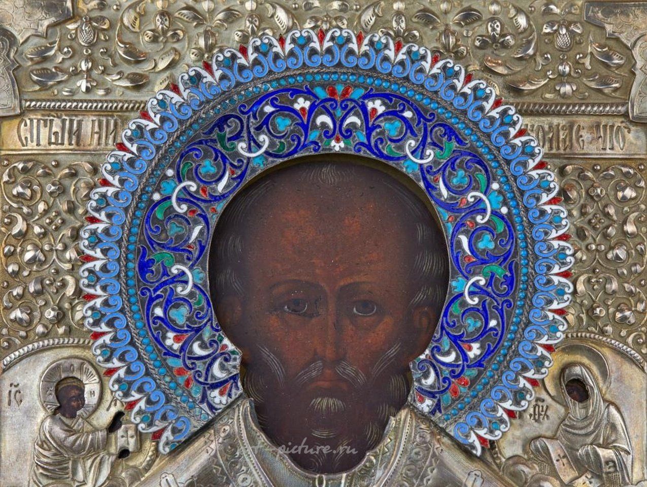 Русское серебро , Икона святого Николая Чудотворца. Егорнов Семен