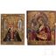 Two Russian icons - the Iverskaya Mother of God and the Feodorovskaya Mother of God.