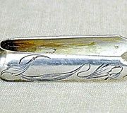 Русская серебряная сахарница в стиле арт-нуво с позолотой и гравировкой, маркированная 84 пробы.