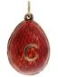 RUSSIAN GUILLOCHE ENAMEL GILT SILVER EGG PENDANT