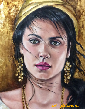 купить Фарида Масло,холст,сусальное золото. 