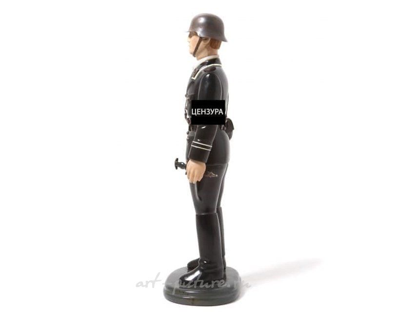 Author's sculpture made of stone "German Officer of World War II." Gemstones, details of the equipment - silver.