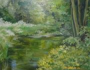 Forest river oil, canvas on the subframe