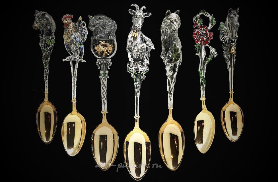 SPOONS BY VALERY GOLOVANOV. OWL SPOON.