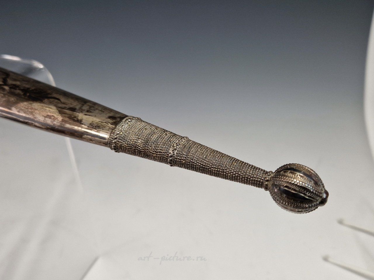 Russian silver , A 19th century Russian KINJAL DAGGER with niello decoration ...