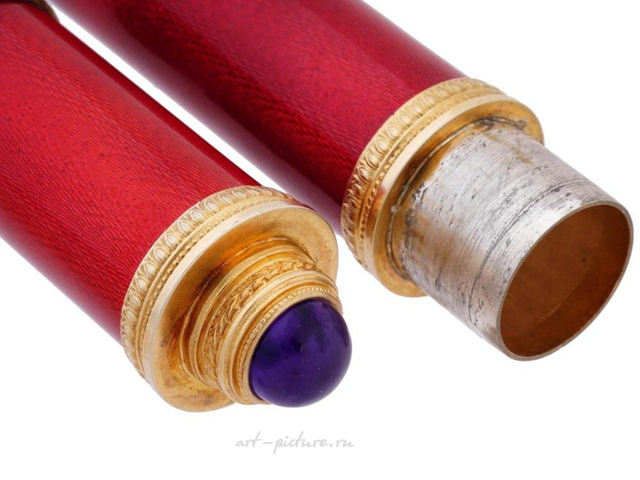 Russian silver , RUSSIAN GILT SILVER GUILLOCHE ENAMEL CIGAR CASE