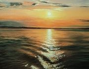 Sunset on Irtysh oil, canvas