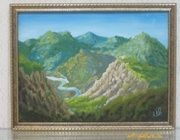 Mountain river canvas, oil