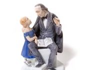 Writer Hans Christian Andersen with a girl