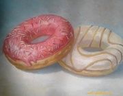 Donuts canvas on cardboard oil