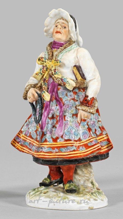  Фарфоровая фигура женщины в традиционном пильзенском костюме (Богемия)