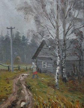 buy Village. Canvas, oil. 40 x 30 cm