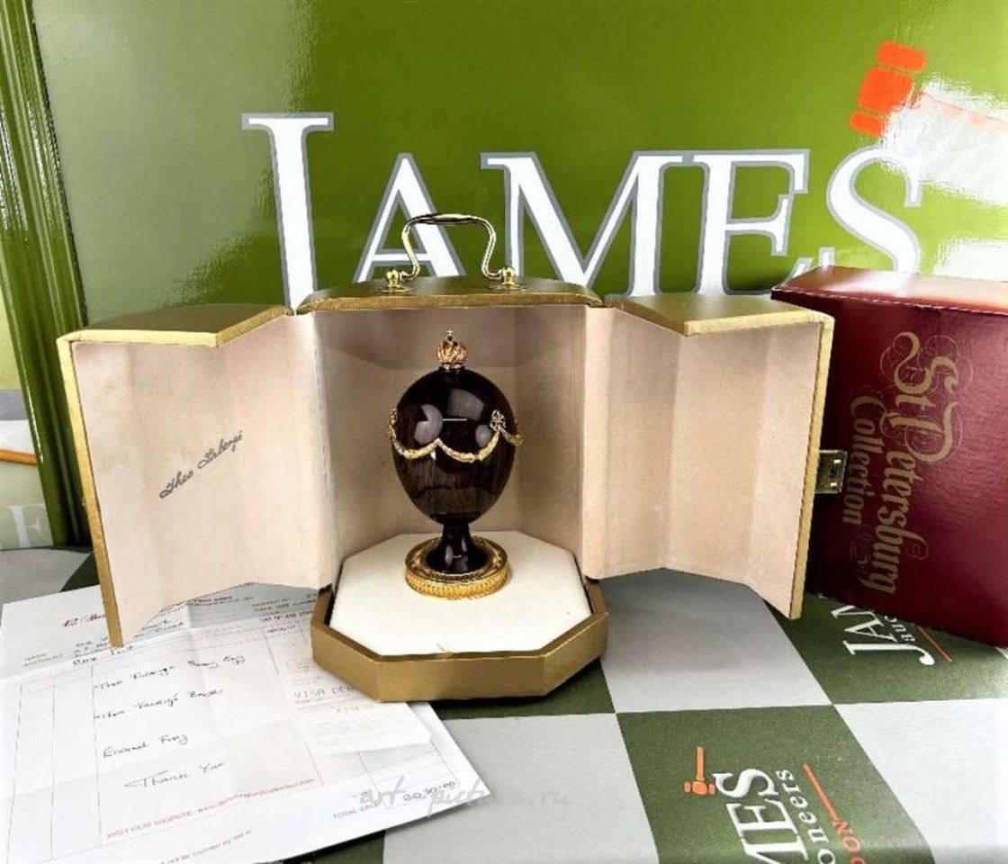 Русское серебро , Яйцо Theo Faberge Swag из 24-каратного золота, лимитированное издание 1985 года