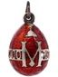 Серебряное яйцо с эмалью в красном цвете, русская серебряная 88 пробы